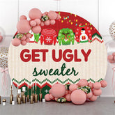 Grün Rot Erhalten Hässlich Pullover Weihnachten Thema Hintergrund
